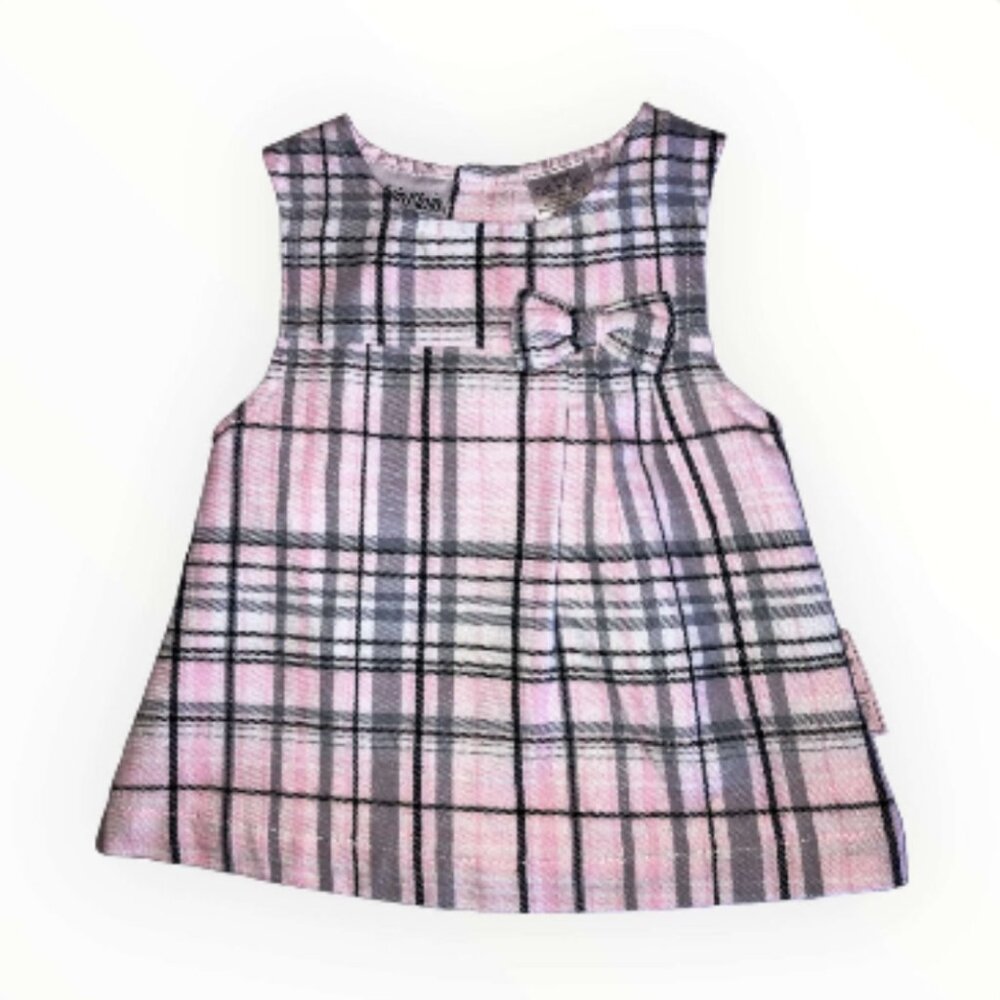 Calvin Klein Girls Pink Plaid Dress - Size 0-3 Months (8-1)